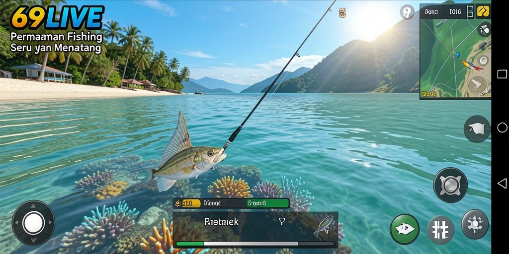 Screenshot gameplay 69LIVE menampilkan alur pemancingan yang seru dan interaktif.