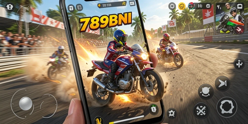 Gameplay 789BNI yang menegangkan dalam balapan motor.