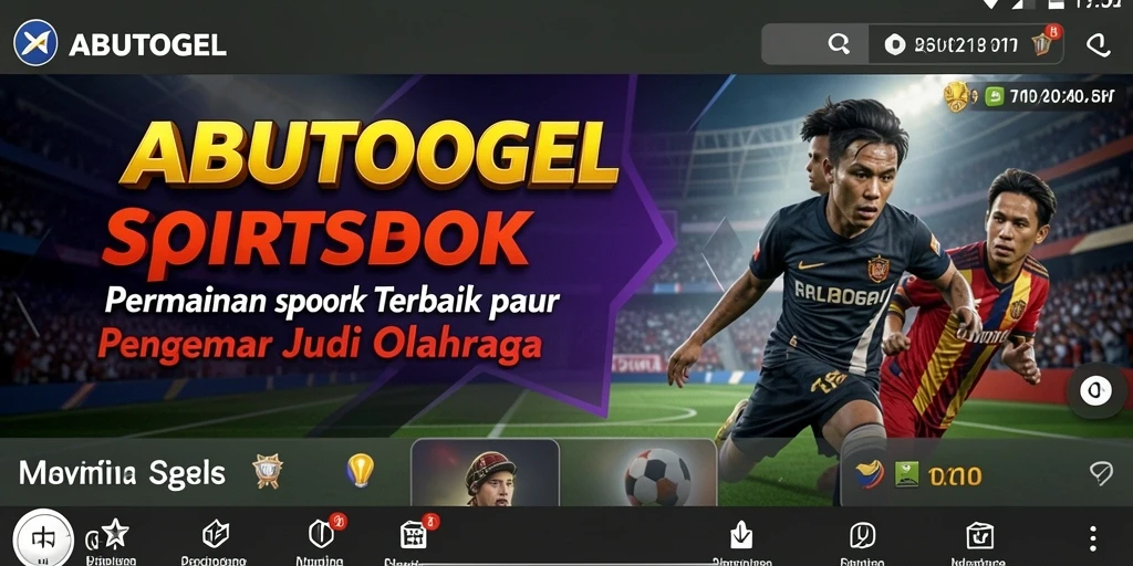 Screenshot utama ABUTOGEL menampilkan tampilan taruhan olahraga yang menarik.