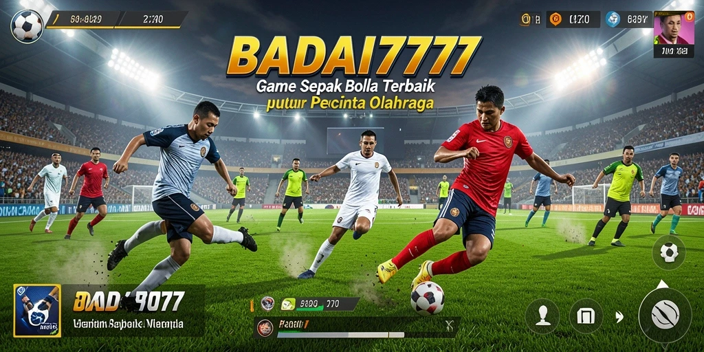 Tampilan menarik gameplay BADAI777 dengan aksi sepak bola yang menegangkan.