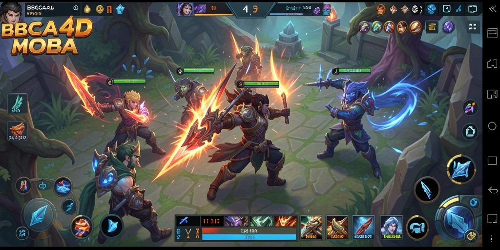 Tangkapan layar gameplay menarik dari BBCA4D yang menunjukkan aksi pertempuran MOBA.