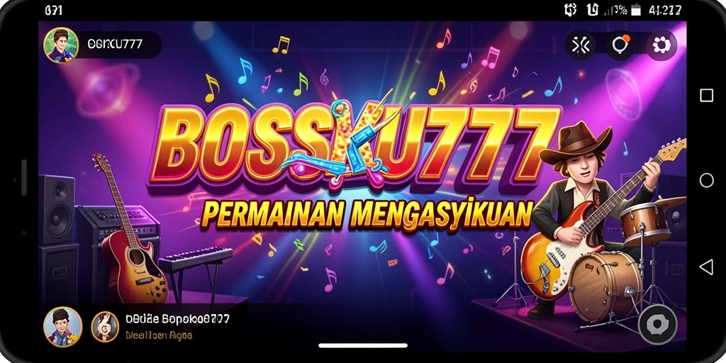 Screenshot dari gameplay BOSKU777 yang menunjukkan keseruan bermain musik.
