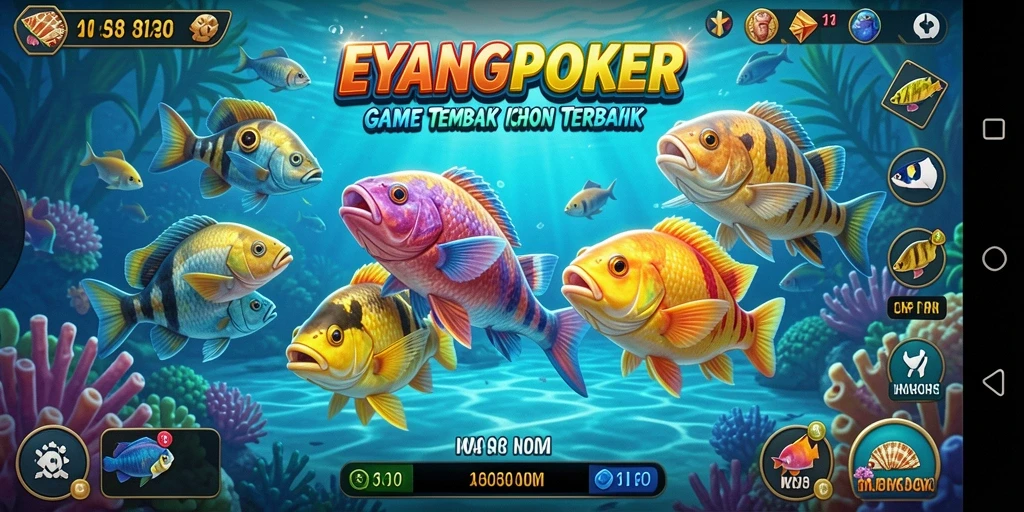 Tampilan gameplay menarik dari EYANGPOKER dengan aksi menembak ikan.