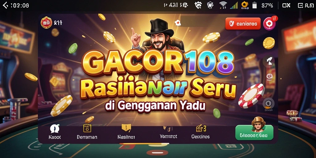 Tampilan gameplay menarik GACOR108 dengan berbagai permainan Kasino.