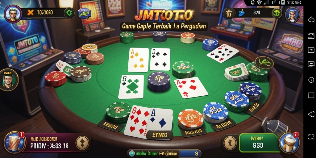 Tampilan gameplay JMTOTO yang menarik dan interaktif pada permainan Gaple.