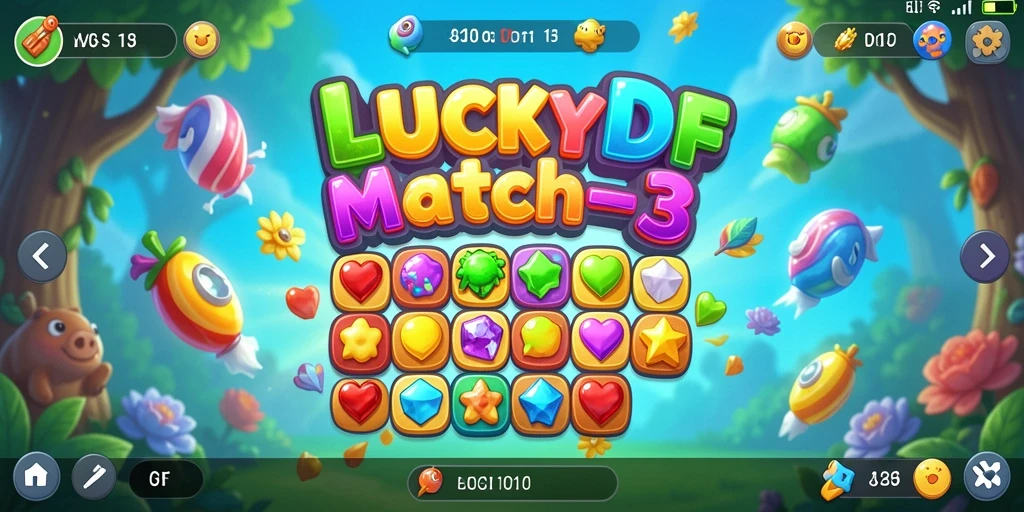 Tampilan gameplay seru di LUCKYDF dengan tantangan Match-3.