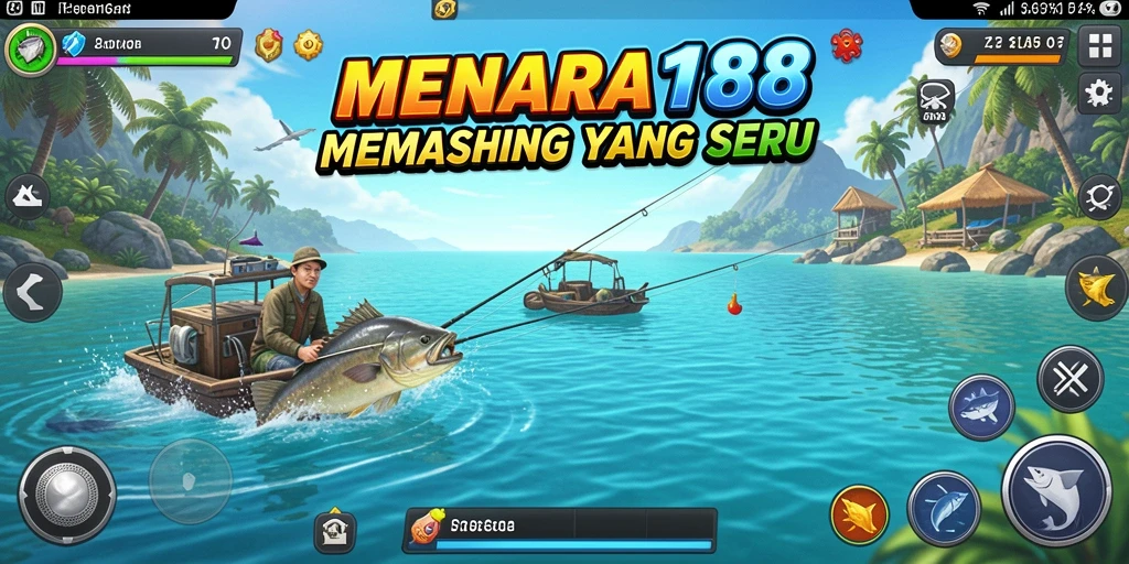 Menampilkan gameplay seru saat menangkap ikan di MENARA188.