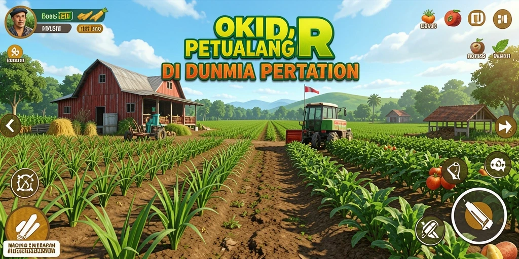 Tampilan gameplay mengasyikkan di dunia pertanian OKIDR.