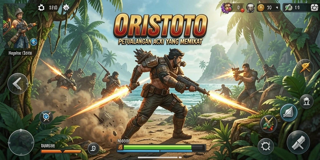 Screenshot gameplay ORISTOTO yang mendebarkan dan penuh aksi.