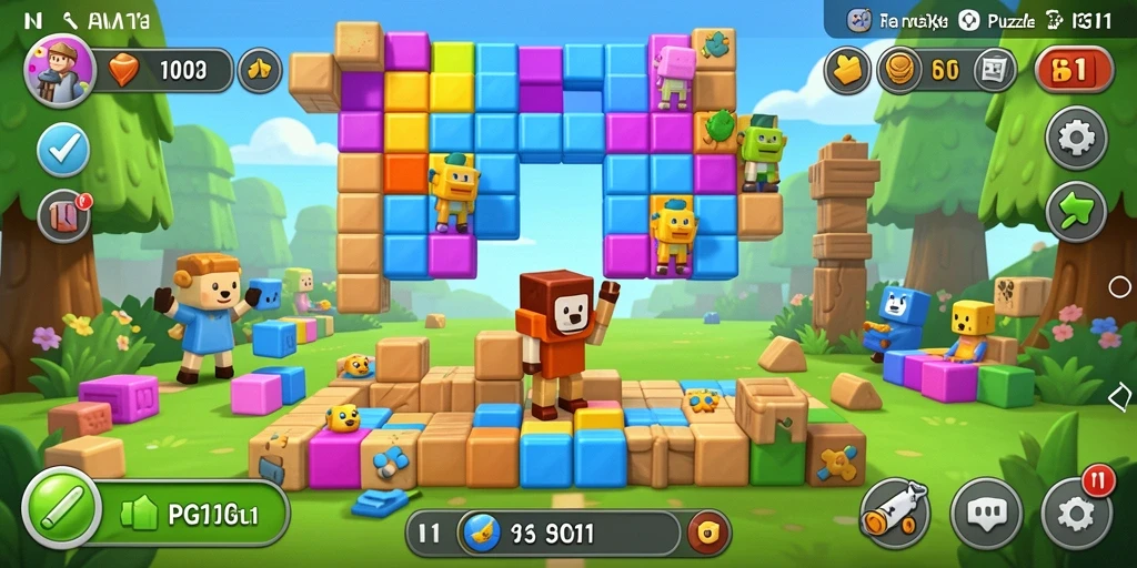Screenshot PG11 menampilkan gameplay Puzzle yang seru dan penuh warna.