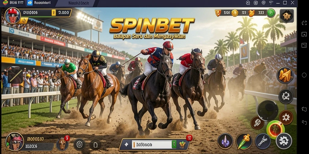 Gameplay balapan SPINBET yang cepat dan mendebarkan.