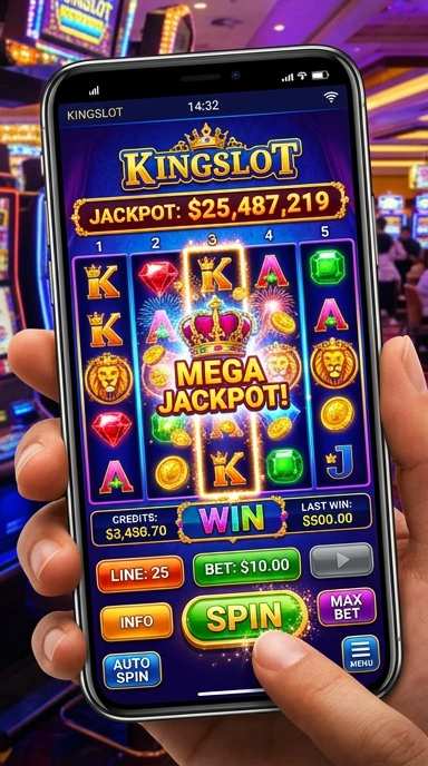 Tampilan antarmuka utama aplikasi kingslot.